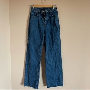 High waisted straight legged jeans